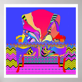 Póster El sillón del patrón rojo