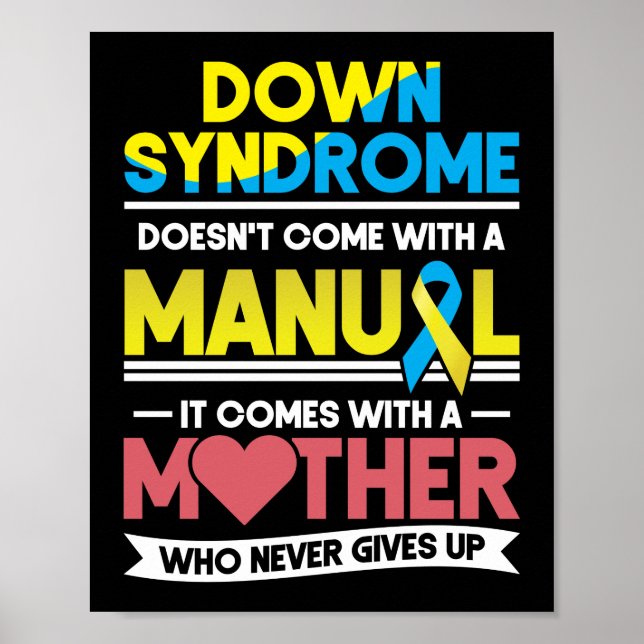 Póster El síndrome de Down no viene con una mamá manual (Frente)