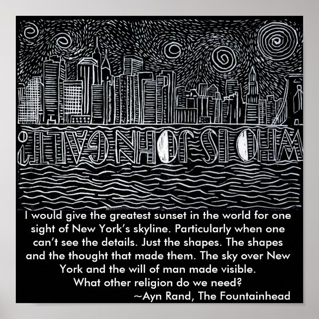 Póster El Skyline de la ciudad de Nueva York llorando ¿Qu (Frente)