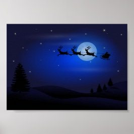 Póster El Sleigh de Santa sobre la luna