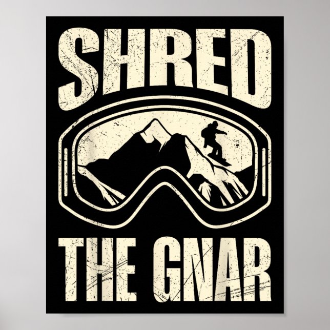 Póster El Snowboard Repartió A Gnar Snowboard A Funny Chi (Frente)