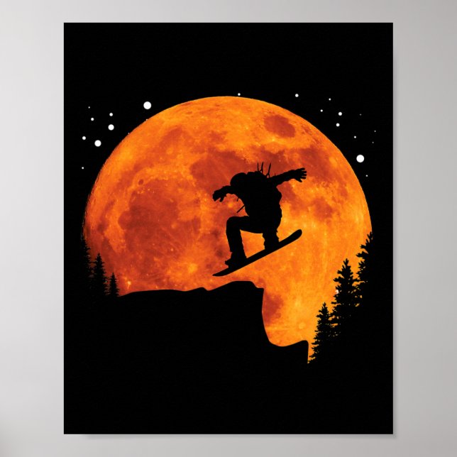Póster El Snowboard Snowboard Cliff Salta A La Luna (Frente)