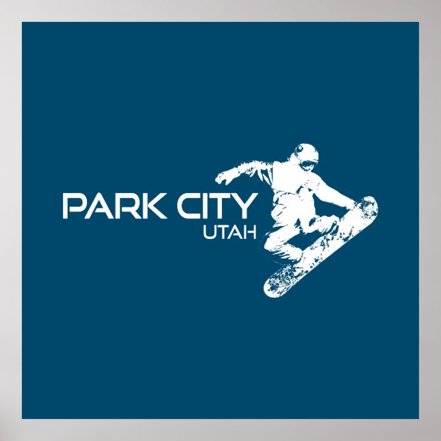 Póster El Snowboarder de Park City Utah (Frente)