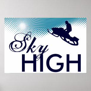 Póster el snowmobiling altísimo