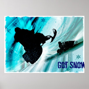 Póster El Snowmobiling en rastros helados