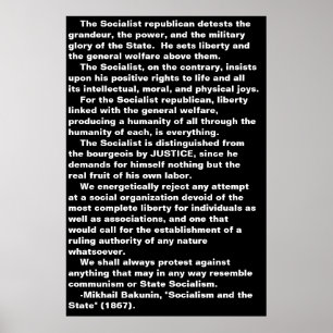 Póster El socialista...Bakunin cita al poster