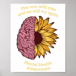 Póster El Sol Aumentará La Conciencia Sobre La Salud Ment