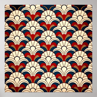 Póster El sol blanco se eleva sobre el patrón abstracto d