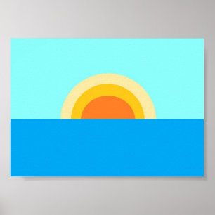 Póster El sol de verano en el Poster marino