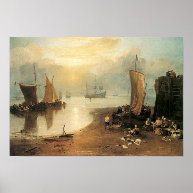 Póster El sol emerge a través del Vapor por Joseph Turner (Frente)