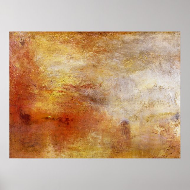 Póster El sol sobre un lago de Joseph Mallord Turner (Frente)