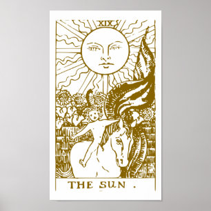 Póster El Sol, tarjeta de tarot