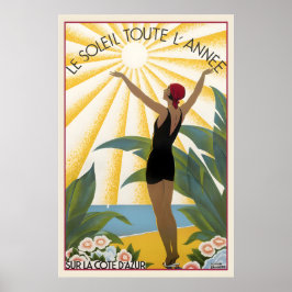 Póster El Sol Todo el Año Côte d'Azur Riviera Francesa