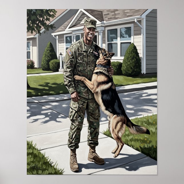 Póster El soldado de la casa de bienvenida y su perro (Frente)