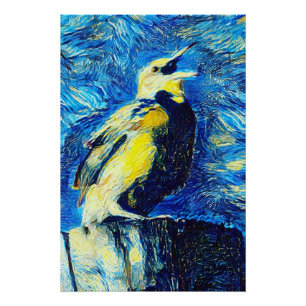 Póster El solitario estilo VanGogh
