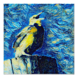 Póster El solitario estilo VanGogh