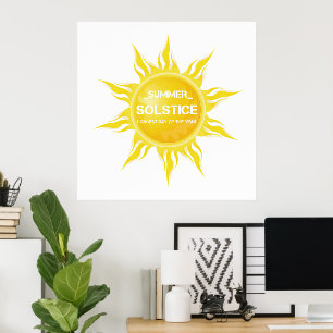 Póster el solsticio de verano feliz el día más largo del