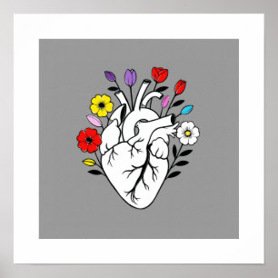 Póster El Sonido de la Floración – Corazón Anatómico