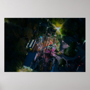 Póster El sonriente en el dron nocturno Alton Towers Re