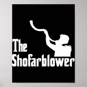 Póster El Soplador del Shofar Rosh Hashanah Rabino Templo
