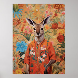 Póster El Sr. Kangaroo en su jardín