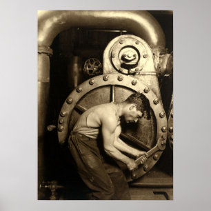 Póster El Steamfitter de Lewis Hine