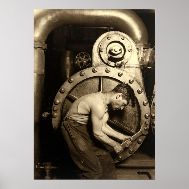 Póster El Steamfitter de Lewis Hine (Frente)
