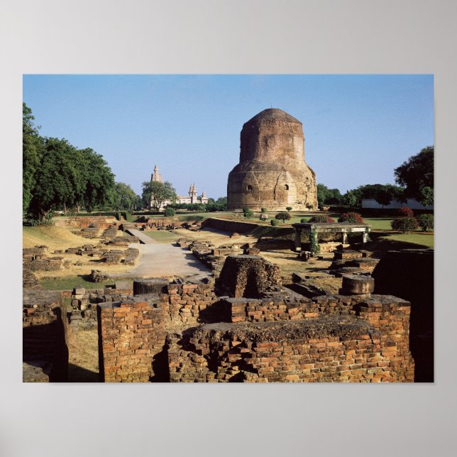 Póster El stupa de Dhamekh, c.500 AD (Frente)