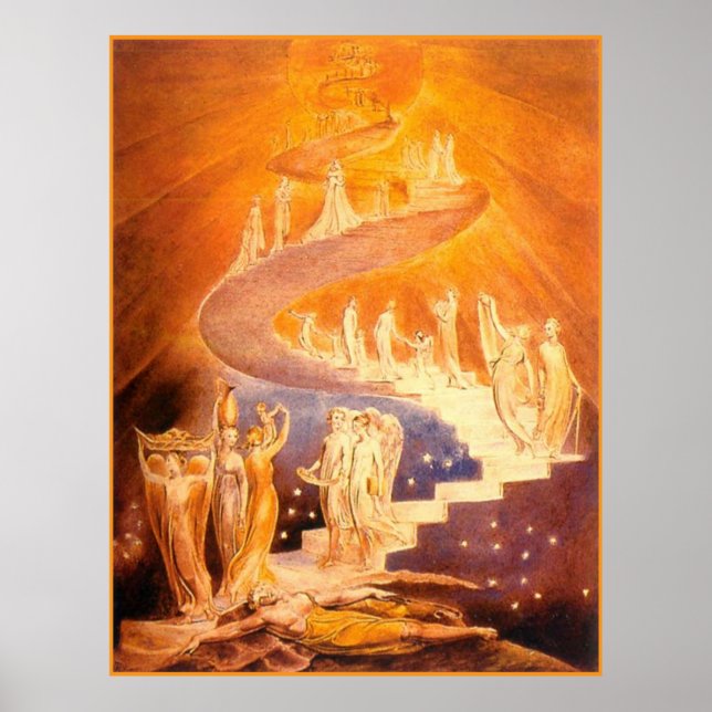 Póster El sueño de Jacob de William Blake (Frente)