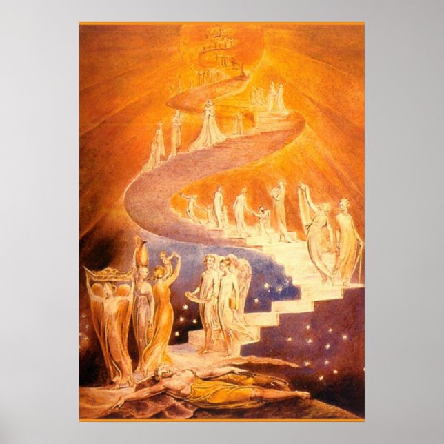 Póster El sueño de Jacob de William Blake (Frente)