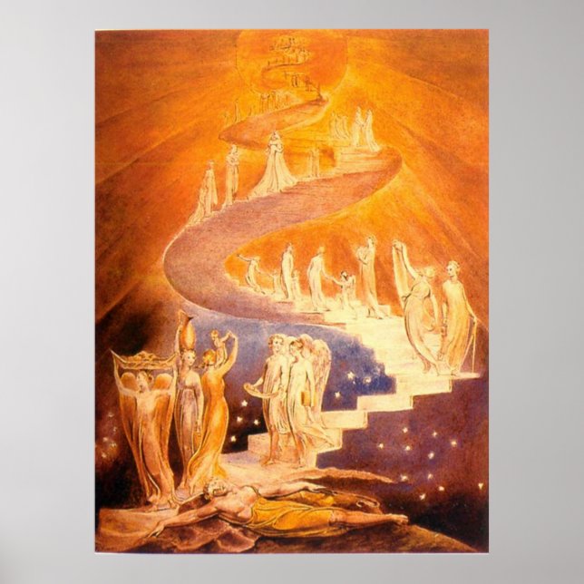 Póster El sueño de Jacob de William Blake (Frente)