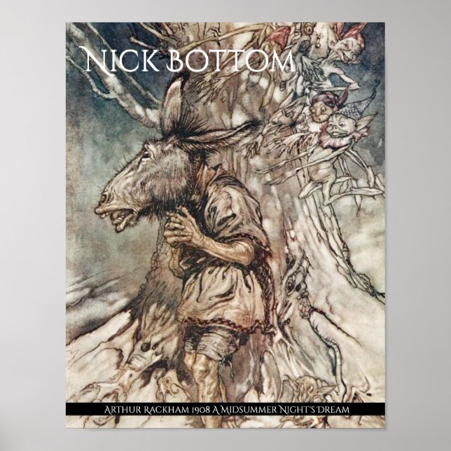 Póster El sueño de la noche de verano Arthur Rackham (Frente)