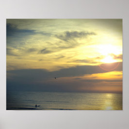 Póster El sueño del surfista del amanecer y la foto de pá