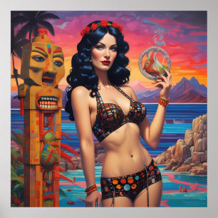 Póster El sueño diurno del Sueño Tiki - Ken Gage Art