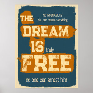 Póster El sueño es gratis, cita motivacional