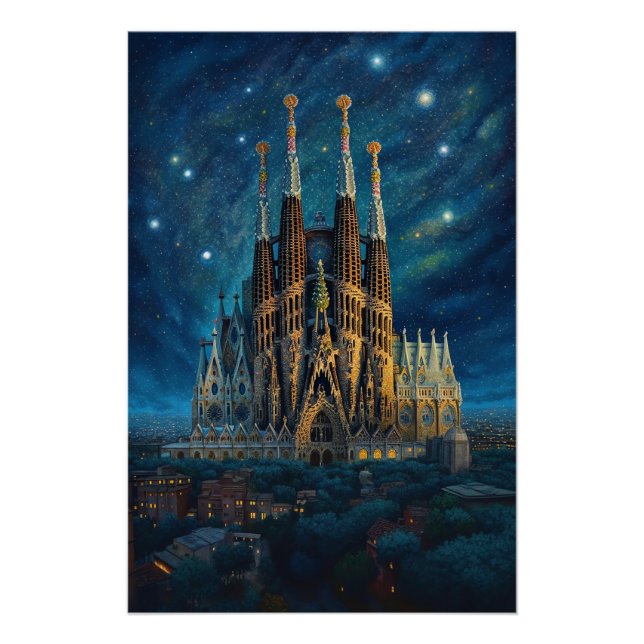 Póster El sueño estrellado de Gaudí | Barcelona Sagrada F (Anverso)
