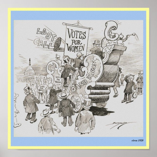 Póster El sufragio femenino en el vagón de los años 20 (Frente)