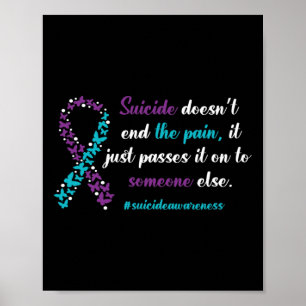Póster El suicidio no pone fin al dolor - Prevención del