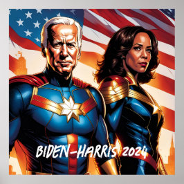 Póster El superhéroe Joe Biden y Kamala Harris