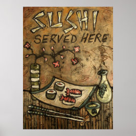 Póster El Sushi Sirvió Aquí