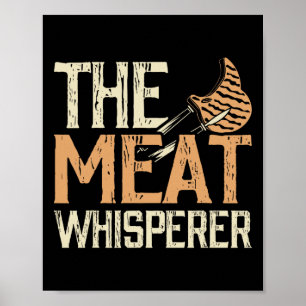 Póster El Susurrador de Carne Divertido Parrilla Vintage