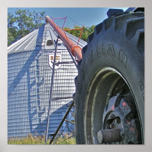 Póster El taladro y el compartimiento del grano