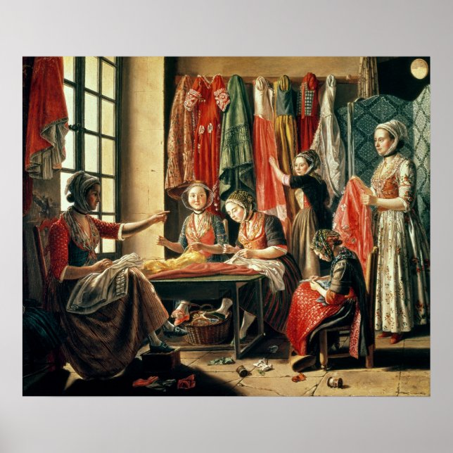 Póster El taller de Couturier, Arles, 1760 (Frente)