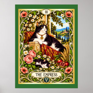 Póster El Tarot del Gato de La Emperatriz - Abundancia y