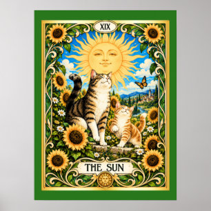 Póster El Tarot del Gato del Sol - Alegría y Abundancia