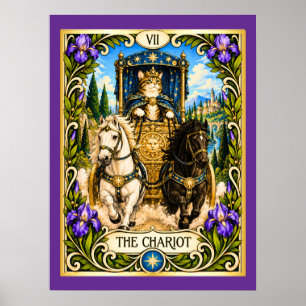 Póster El Tarot del Gato El Carro - Triunfo y Fuerza de V