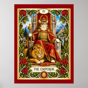 Póster El Tarot del Gato Emperador - Autoridad y Orden