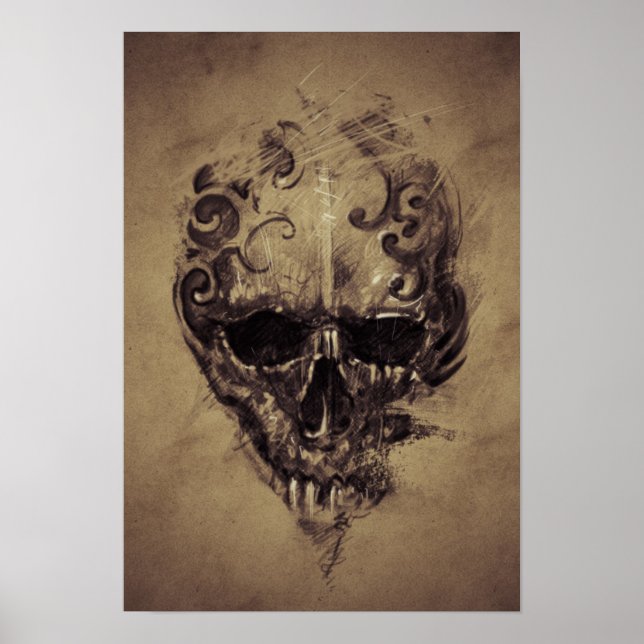 Póster El tatuaje se desploma sobre el papel de cosecha (Frente)