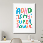 Póster El TDAH es mi súper Poder Colorful Bubble Letters<br><div class="desc">¡Espero que te guste este arte divertido! Añade tu propio texto, cambia el color de fondo también. Seleccione el tamaño de impresión utilizando el menú desplegable de arriba y puede hacer clic en el botón "editar diseño" para personalizar de la ilustración para que se ajuste a cualquier tamaño de papel....</div>