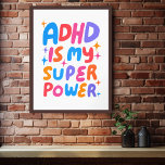Póster El TDAH es mi súper Poder Colorful Bubble Letters<br><div class="desc">¡Espero que te guste este arte divertido! Añade tu propio texto, cambia el color de fondo también. Seleccione el tamaño de impresión utilizando el menú desplegable de arriba y puede hacer clic en el botón "editar diseño" para personalizar de la ilustración para que se ajuste a cualquier tamaño de papel....</div>